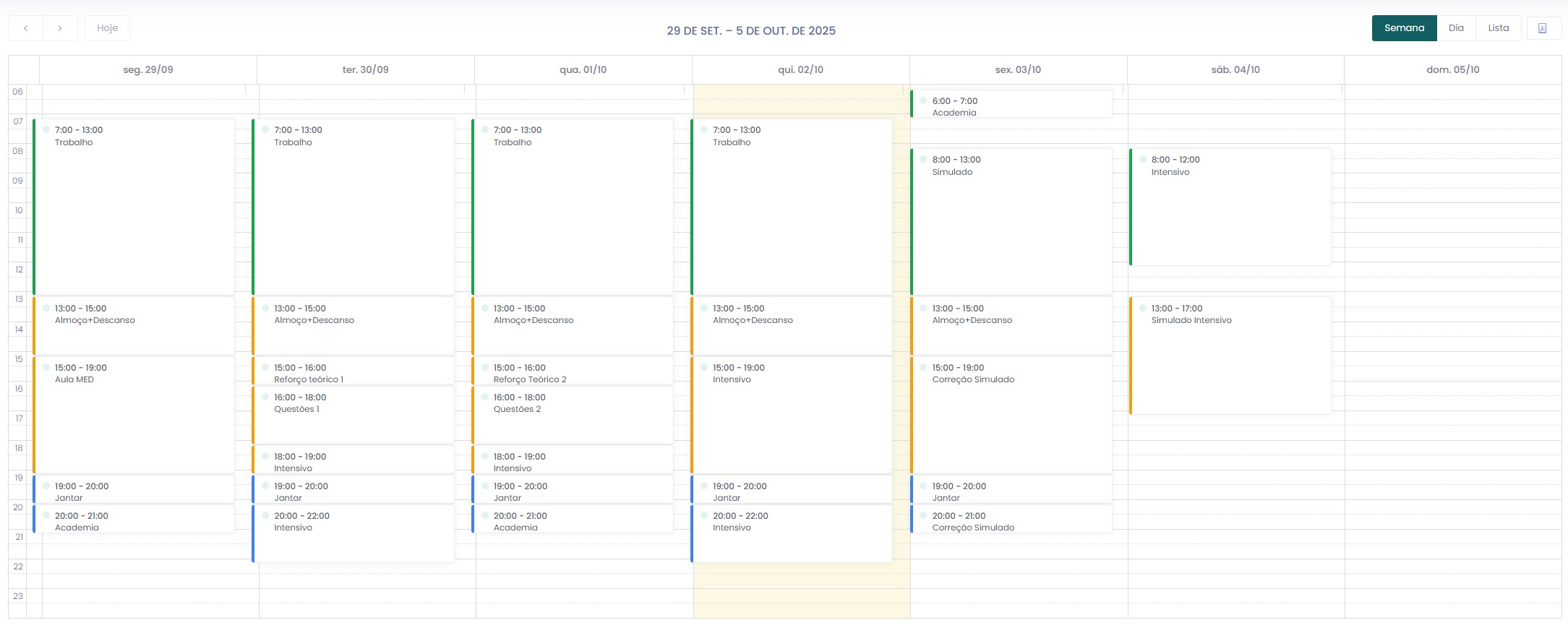 Cronogramas Personalizados